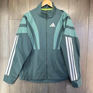 adidas Men's Adizero Archive Full Zip Running Jacket Teal Size Medium HZ3691